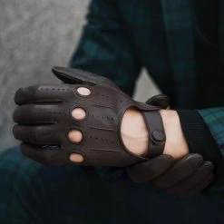 Fratelli Orsini Mario (dark Brown) - Lambskin Leather Driving Gloves