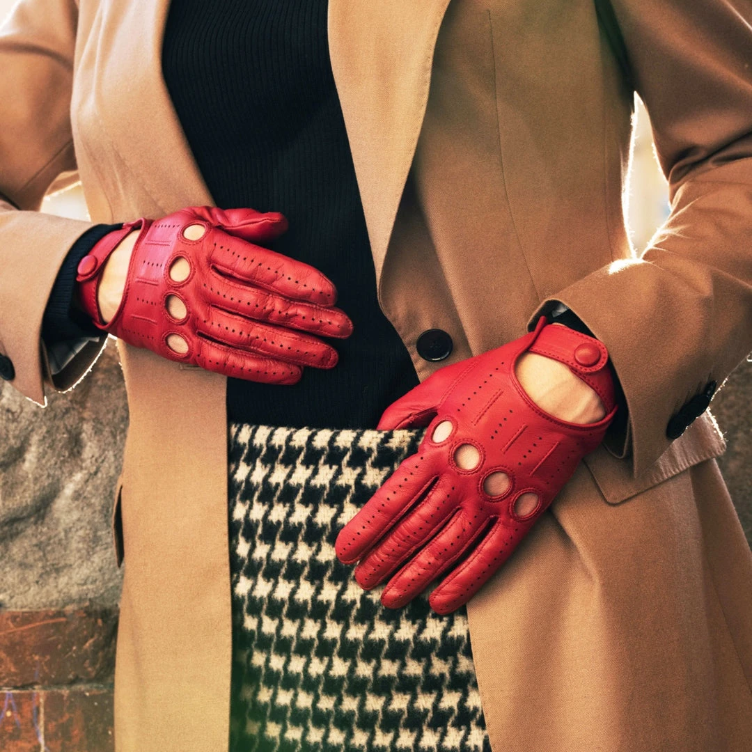 Fratelli Orsini Alessa (red) - Lambskin Leather Driving Gloves Fratelli Orsini Alessa (red) - Lambskin Leather Driving Gloves
