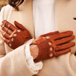 Fratelli Orsini Alessa (cognac) - Lambskin Leather Driving Gloves Women's Gloves
