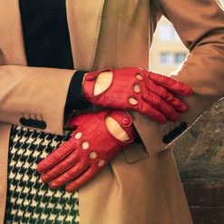 Fratelli Orsini Alessa (red) - Lambskin Leather Driving Gloves 8 Fratelli Orsini Alessa (red) - Lambskin Leather Driving Gloves