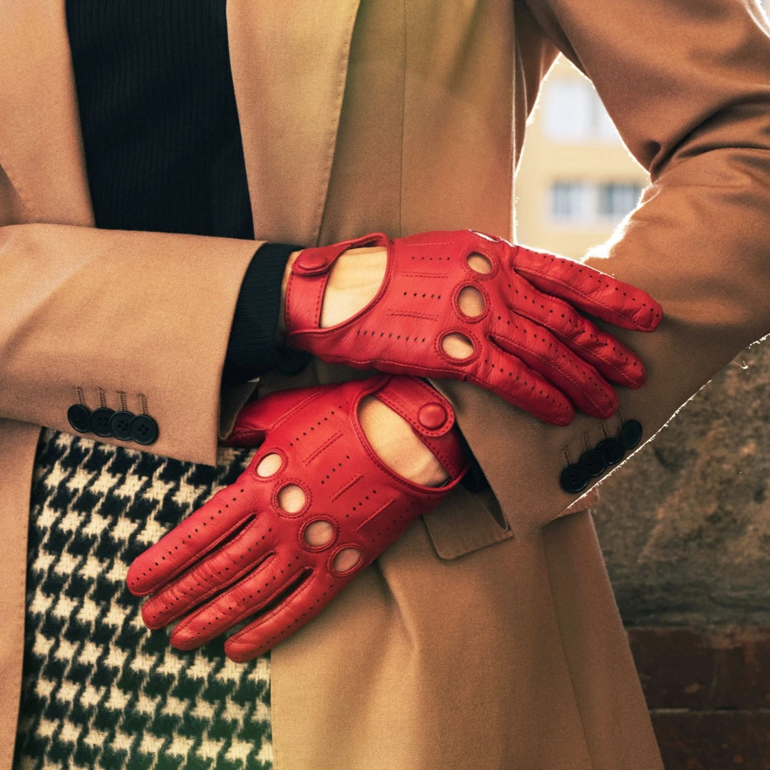 Fratelli Orsini Alessa (red) - Lambskin Leather Driving Gloves Fratelli Orsini Alessa (red) - Lambskin Leather Driving Gloves