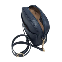 Fratelli Orsini Leather Bags Alessandra - Calf Leather Women’s Bag With Cross-body Strap In Metal And Leather Chain