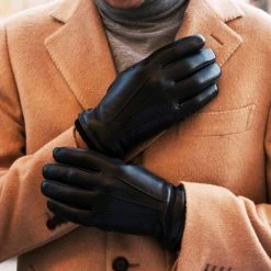 Fratelli Orsini Men's Gloves Alessandro (black) - Lambskin Leather Gloves With Cashmere Lining & Touchscreen 21 Fratelli Orsini Men's Gloves Alessandro (black) - Lambskin Leather Gloves With Cashmere Lining & Touchscreen