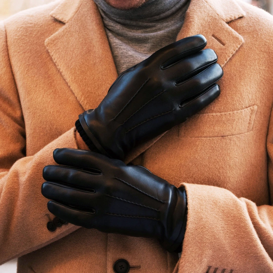Fratelli Orsini Men's Gloves Alessandro (black) - Lambskin Leather Gloves With Cashmere Lining & Touchscreen 8 Fratelli Orsini Men's Gloves Alessandro (black) - Lambskin Leather Gloves With Cashmere Lining & Touchscreen