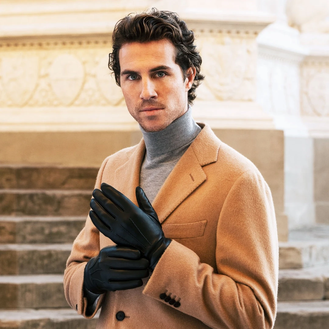 Fratelli Orsini Men's Gloves Alessandro (black) - Lambskin Leather Gloves With Cashmere Lining & Touchscreen 9 Fratelli Orsini Men's Gloves Alessandro (black) - Lambskin Leather Gloves With Cashmere Lining & Touchscreen