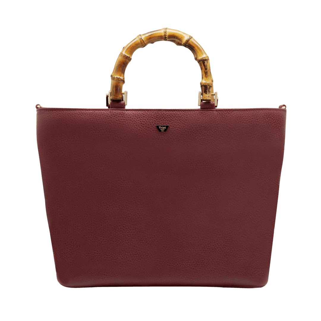 Fratelli Orsini Leather Bags Fiorenza - Calf Leather Women’s Handbag With Bamboo Handles Fratelli Orsini Leather Bags Fiorenza - Calf Leather Women’s Handbag With Bamboo Handles