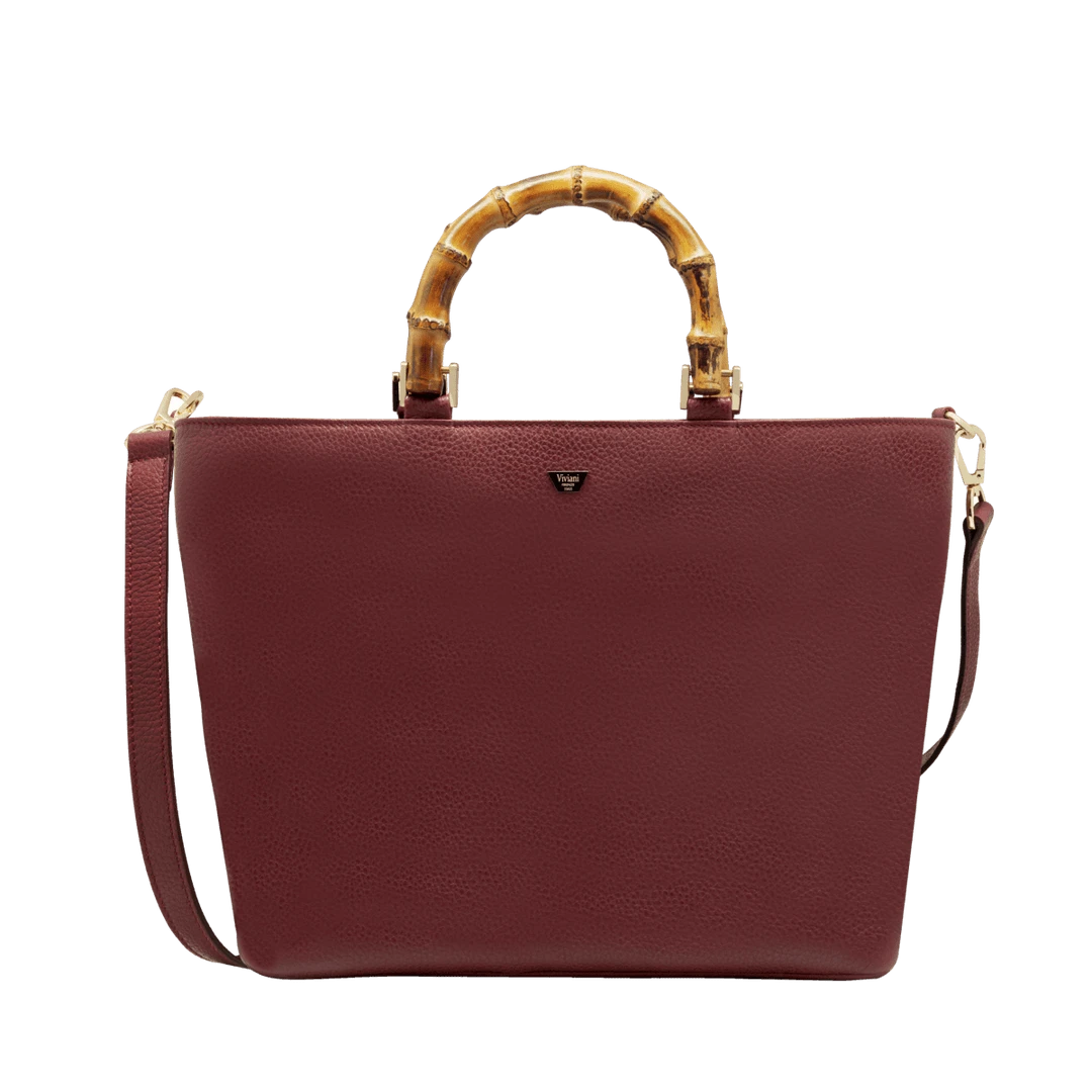Fratelli Orsini Leather Bags Fiorenza - Calf Leather Women’s Handbag With Bamboo Handles Fratelli Orsini Leather Bags Fiorenza - Calf Leather Women’s Handbag With Bamboo Handles