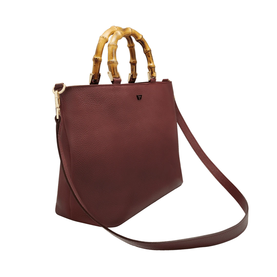 Fratelli Orsini Leather Bags Fiorenza - Calf Leather Women’s Handbag With Bamboo Handles Fratelli Orsini Leather Bags Fiorenza - Calf Leather Women’s Handbag With Bamboo Handles