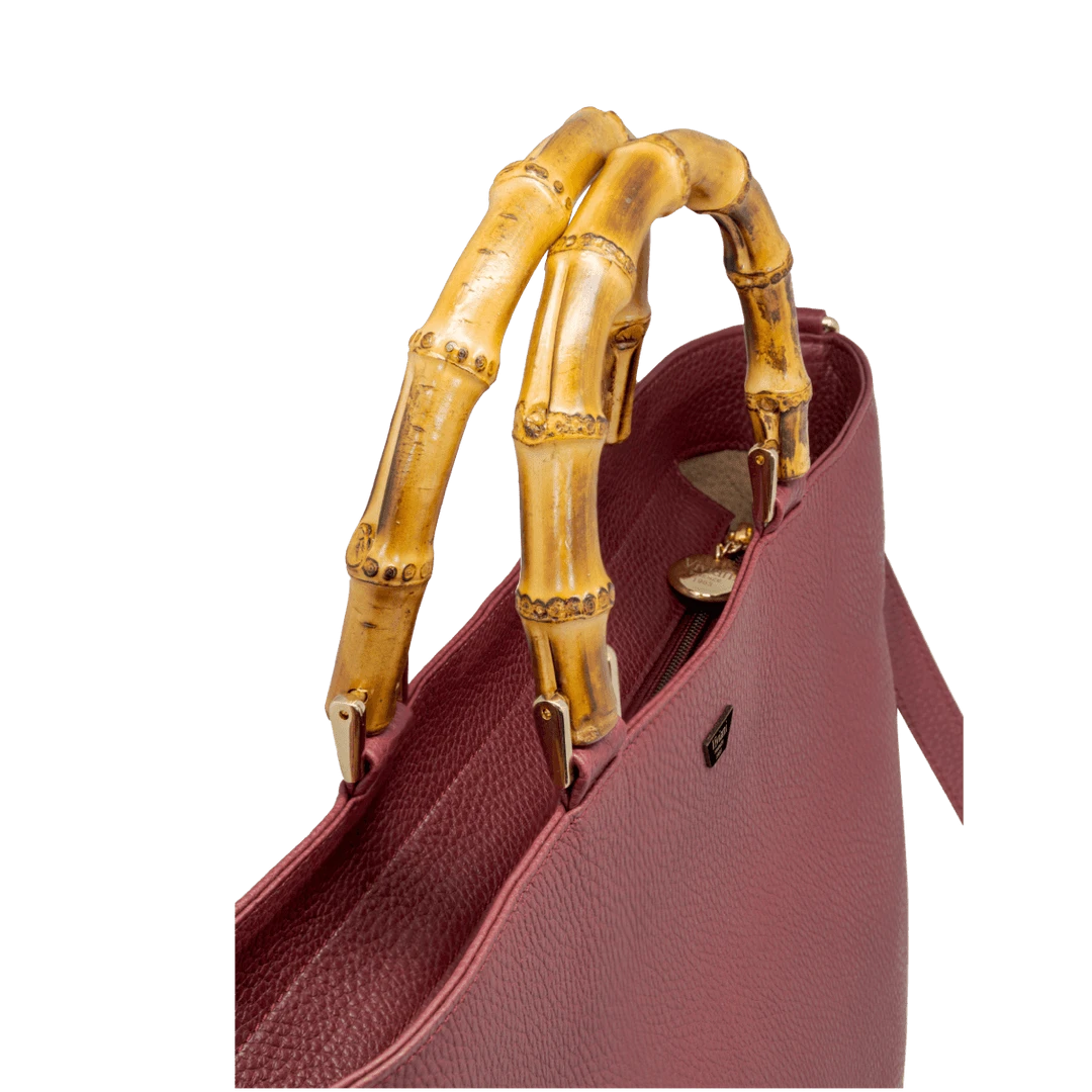Fratelli Orsini Leather Bags Fiorenza - Calf Leather Women’s Handbag With Bamboo Handles Fratelli Orsini Leather Bags Fiorenza - Calf Leather Women’s Handbag With Bamboo Handles
