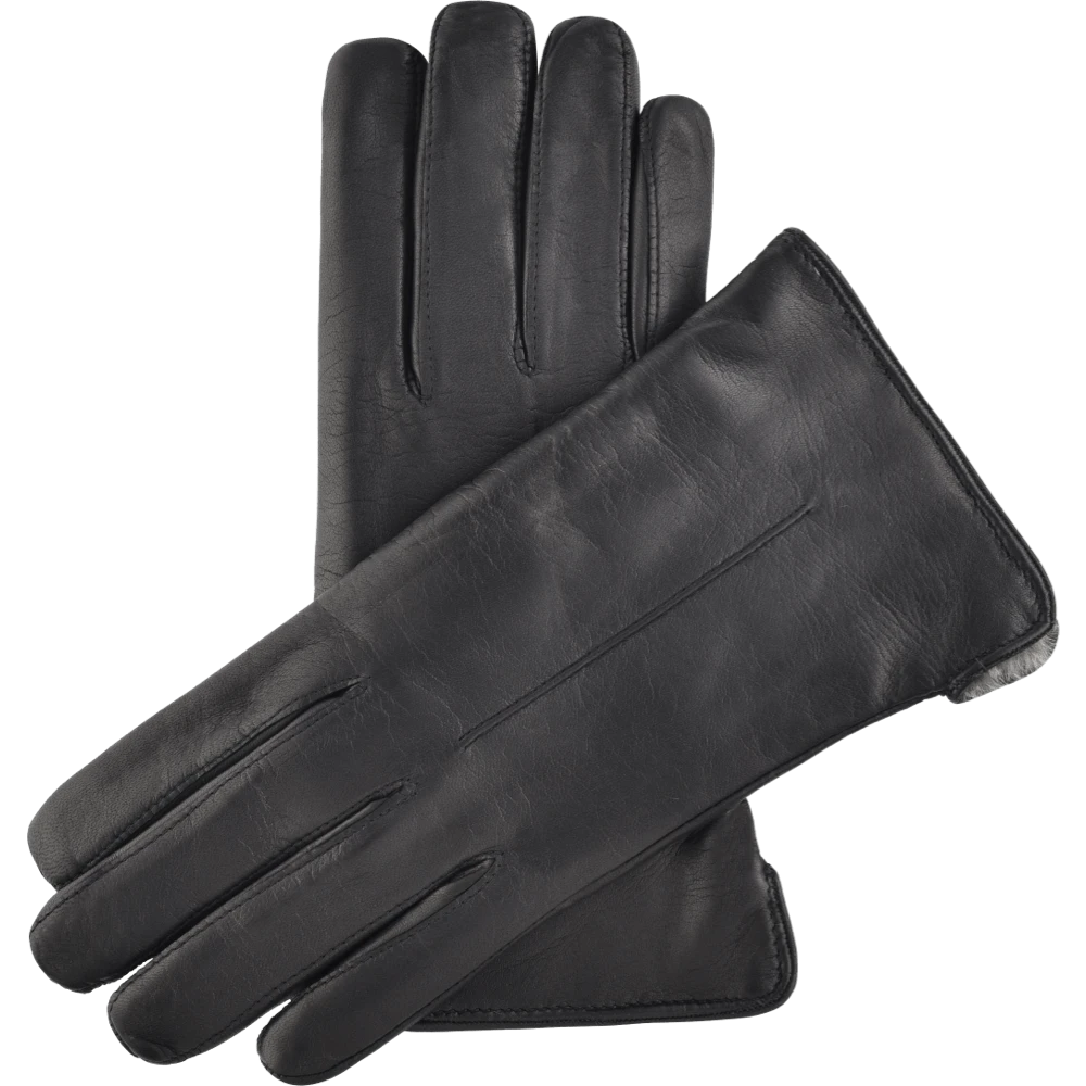 Fratelli Orsini Women's Gloves Francesca (black) - Lambskin Leather Gloves With White Fur Lining Fratelli Orsini Women's Gloves Francesca (black) - Lambskin Leather Gloves With White Fur Lining
