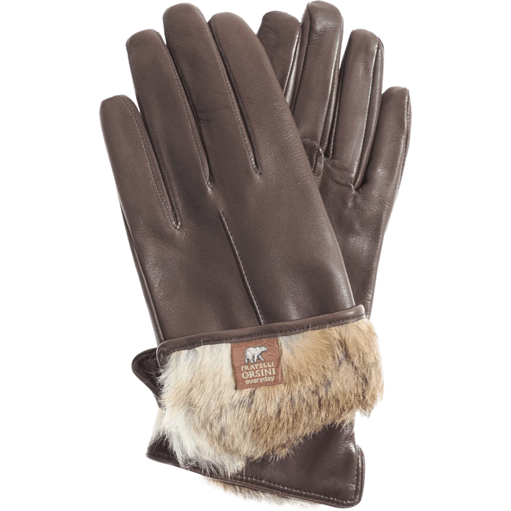 Fratelli Orsini Women's Gloves Francesca (brown) - Lambskin Leather Gloves With Brown Fur Lining Fratelli Orsini Women's Gloves Francesca (brown) - Lambskin Leather Gloves With Brown Fur Lining