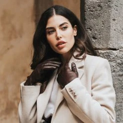 Fratelli Orsini Women's Gloves Francesca (brown) - Lambskin Leather Gloves With Brown Fur Lining 8 Fratelli Orsini Women's Gloves Francesca (brown) - Lambskin Leather Gloves With Brown Fur Lining