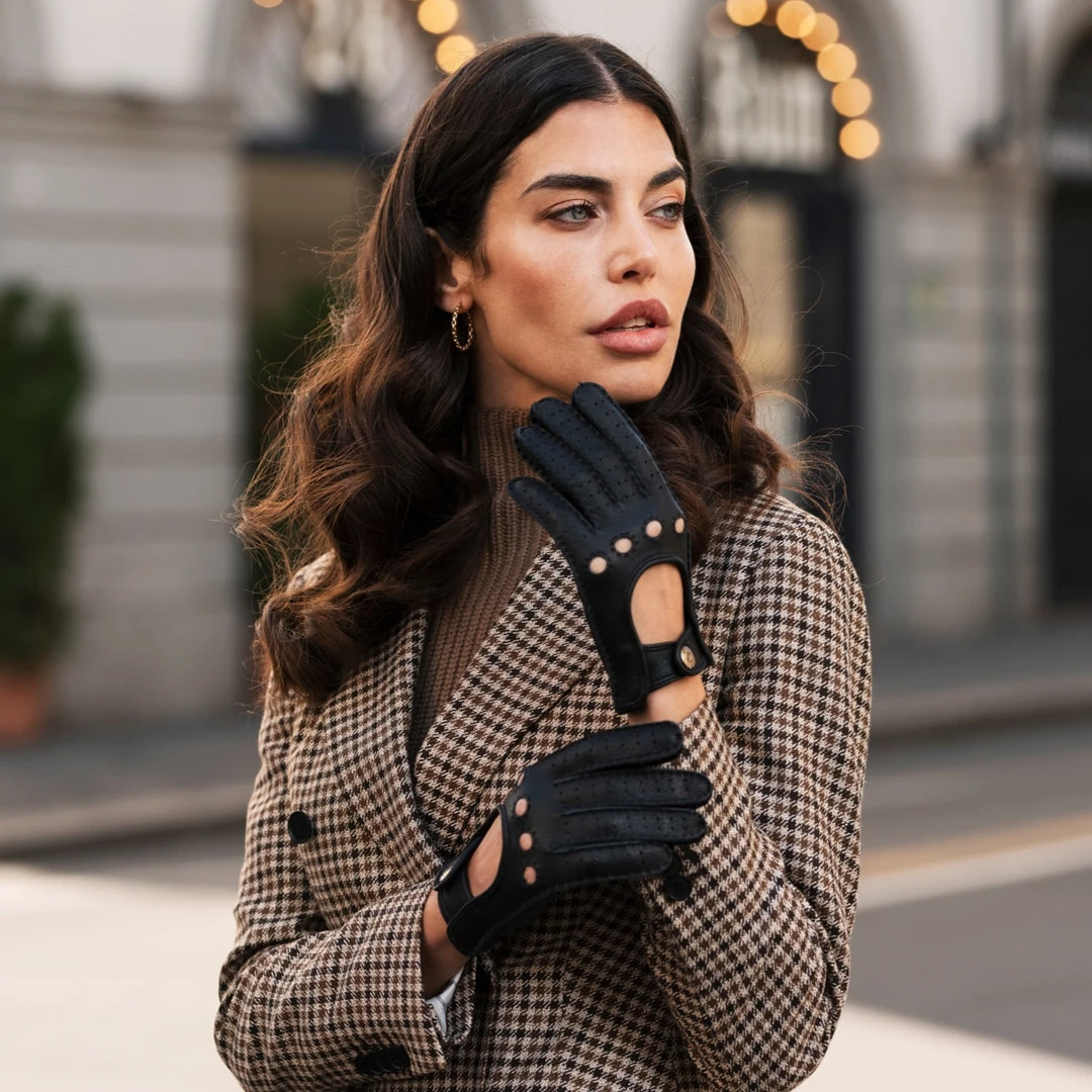 Fratelli Orsini Women's Gloves Maria (black) - American Deerskin Leather Driving Gloves Fratelli Orsini Women's Gloves Maria (black) - American Deerskin Leather Driving Gloves