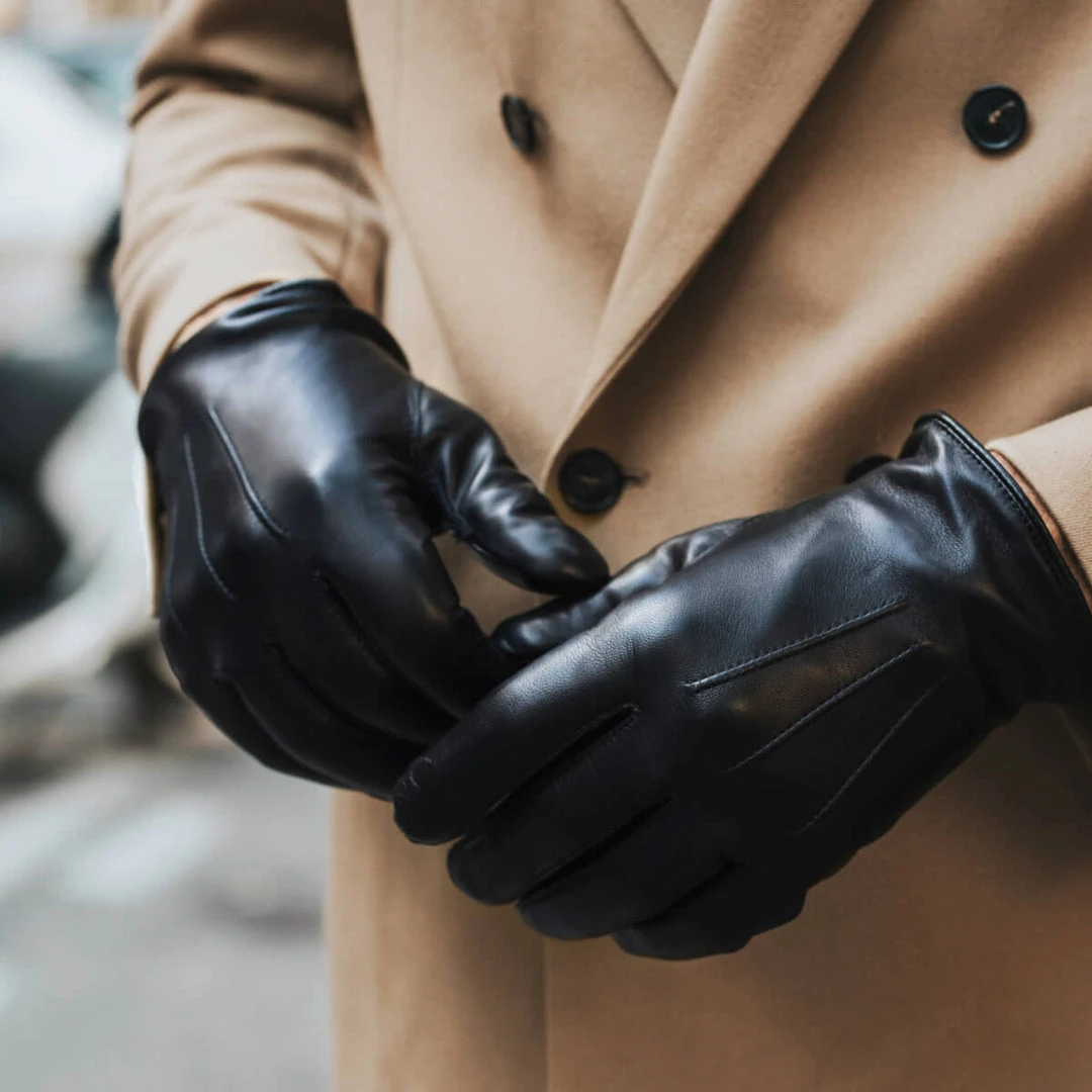 Fratelli Orsini Giovanni (black) - Lambskin Leather Gloves With Cashmere Lining & Touchscreen Men's Gloves 5 Fratelli Orsini Giovanni (black) - Lambskin Leather Gloves With Cashmere Lining & Touchscreen Men's Gloves