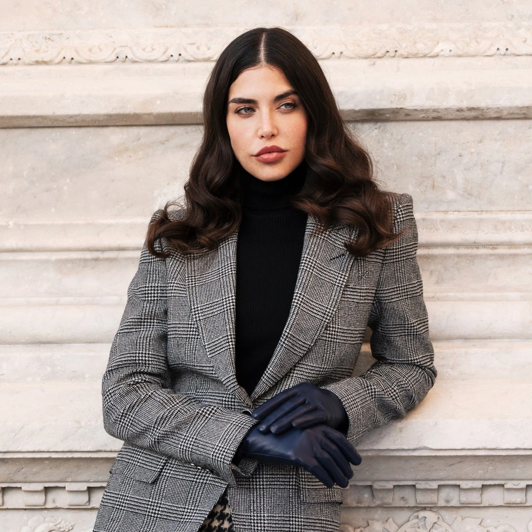 Fratelli Orsini Isabella (navy) - Lambskin Leather Gloves With Cashmere Lining & Touchscreen Women's Gloves Fratelli Orsini Isabella (navy) - Lambskin Leather Gloves With Cashmere Lining & Touchscreen Women's Gloves