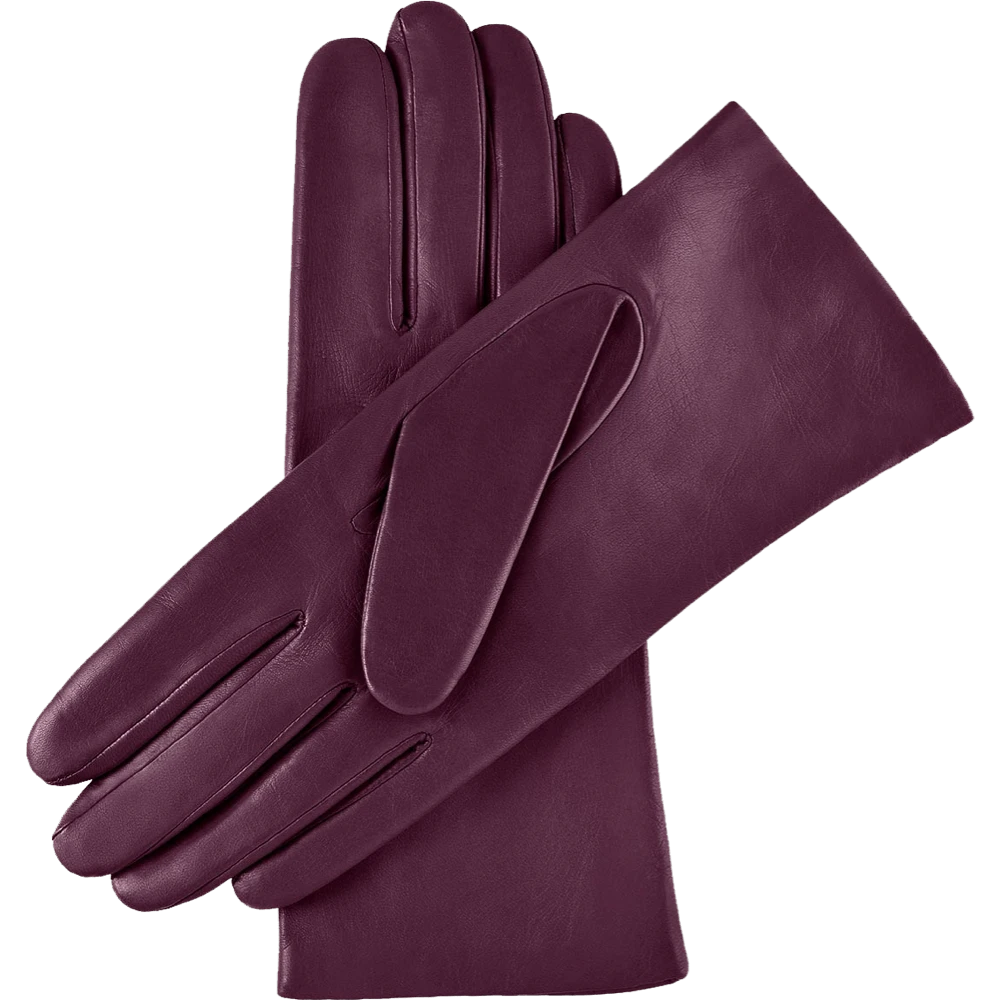 Fratelli Orsini Isabella (eggplant) - Lambskin Leather Gloves With Cashmere Lining Women's Gloves 2 Fratelli Orsini Isabella (eggplant) - Lambskin Leather Gloves With Cashmere Lining Women's Gloves