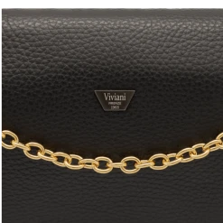 Fratelli Orsini Leather Bags Lalla - Calf Leather Women’s Clutch With Detachable Metal Chain Shoulder Strap