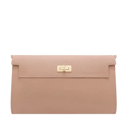 Fratelli Orsini Leather Bags Livia - Calf Leather Women’s Clutch Handbag With Detachable Shoulder Strap