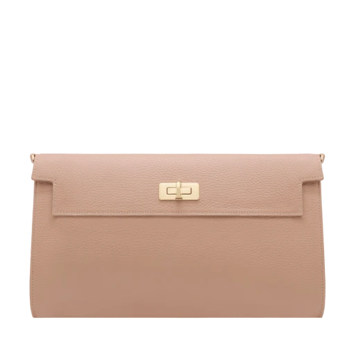 Fratelli Orsini Leather Bags Livia - Calf Leather Women’s Clutch Handbag With Detachable Shoulder Strap