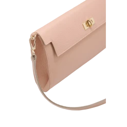 Fratelli Orsini Leather Bags Livia - Calf Leather Women’s Clutch Handbag With Detachable Shoulder Strap