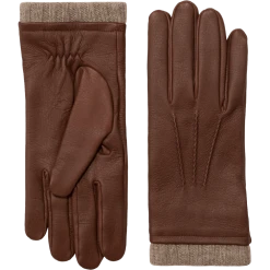 Fratelli Orsini Lorenzo (brown) - American Deerskin Leather Gloves With Cashmere Lining