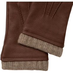 Fratelli Orsini Lorenzo (brown) - American Deerskin Leather Gloves With Cashmere Lining
