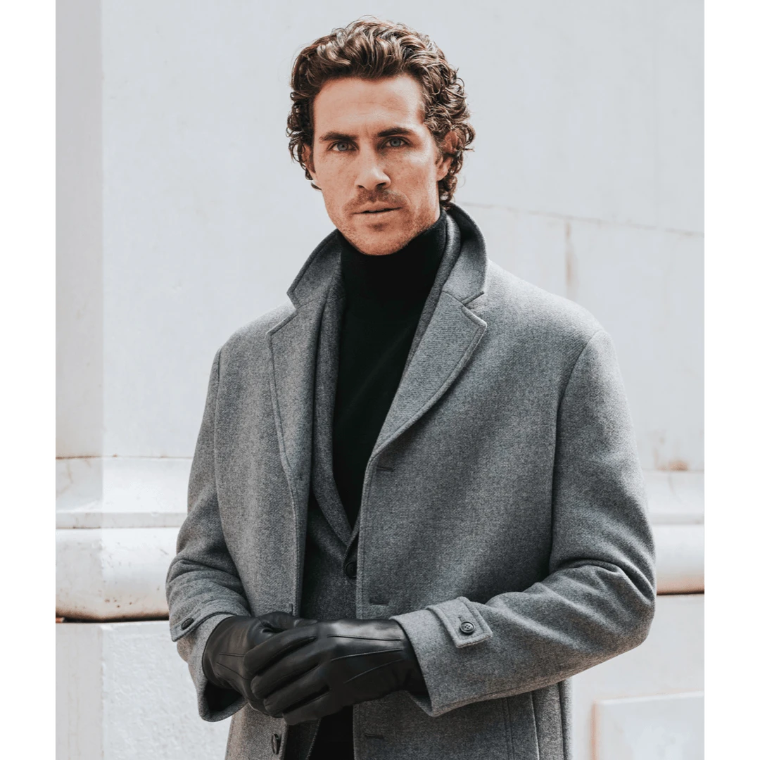 Fratelli Orsini Marco (black) - Lambskin Leather Gloves With White Fur Lining Men's Gloves Fratelli Orsini Marco (black) - Lambskin Leather Gloves With White Fur Lining Men's Gloves