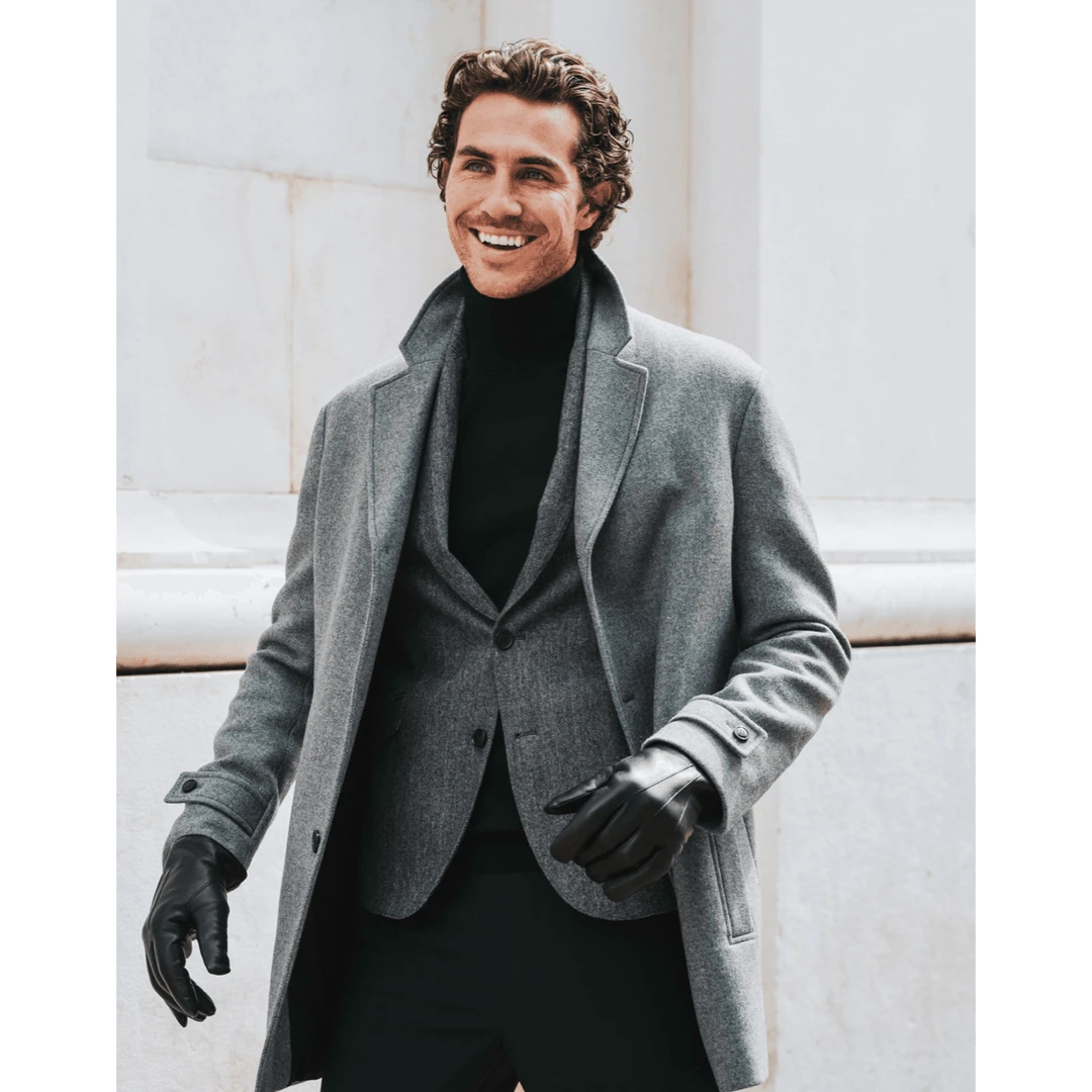 Fratelli Orsini Marco (black) - Lambskin Leather Gloves With White Fur Lining Men's Gloves Fratelli Orsini Marco (black) - Lambskin Leather Gloves With White Fur Lining Men's Gloves