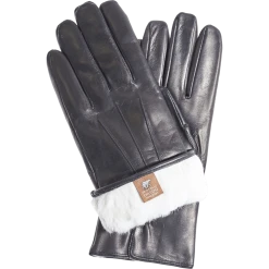 Fratelli Orsini Marco (black) - Lambskin Leather Gloves With White Fur Lining Men's Gloves