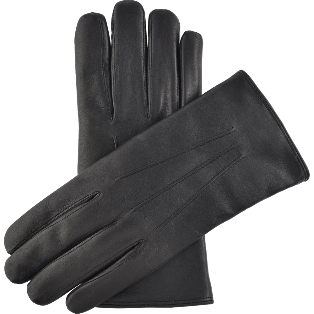 Fratelli Orsini Marco (black) - Lambskin Leather Gloves With White Fur Lining Men's Gloves Fratelli Orsini Marco (black) - Lambskin Leather Gloves With White Fur Lining Men's Gloves