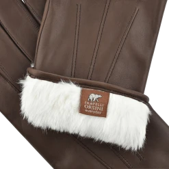 Fratelli Orsini Men's Gloves Marco (brown) - Lambskin Leather Gloves With White Fur Lining 2 Fratelli Orsini Men's Gloves Marco (brown) - Lambskin Leather Gloves With White Fur Lining