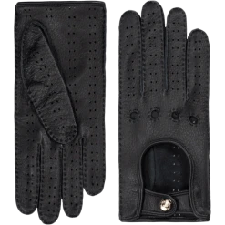 Fratelli Orsini Women's Gloves Maria (black) - American Deerskin Leather Driving Gloves