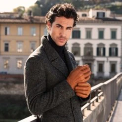 Fratelli Orsini Antonio (brown) - Peccary Leather Gloves With Cashmere Lining Men's Gloves