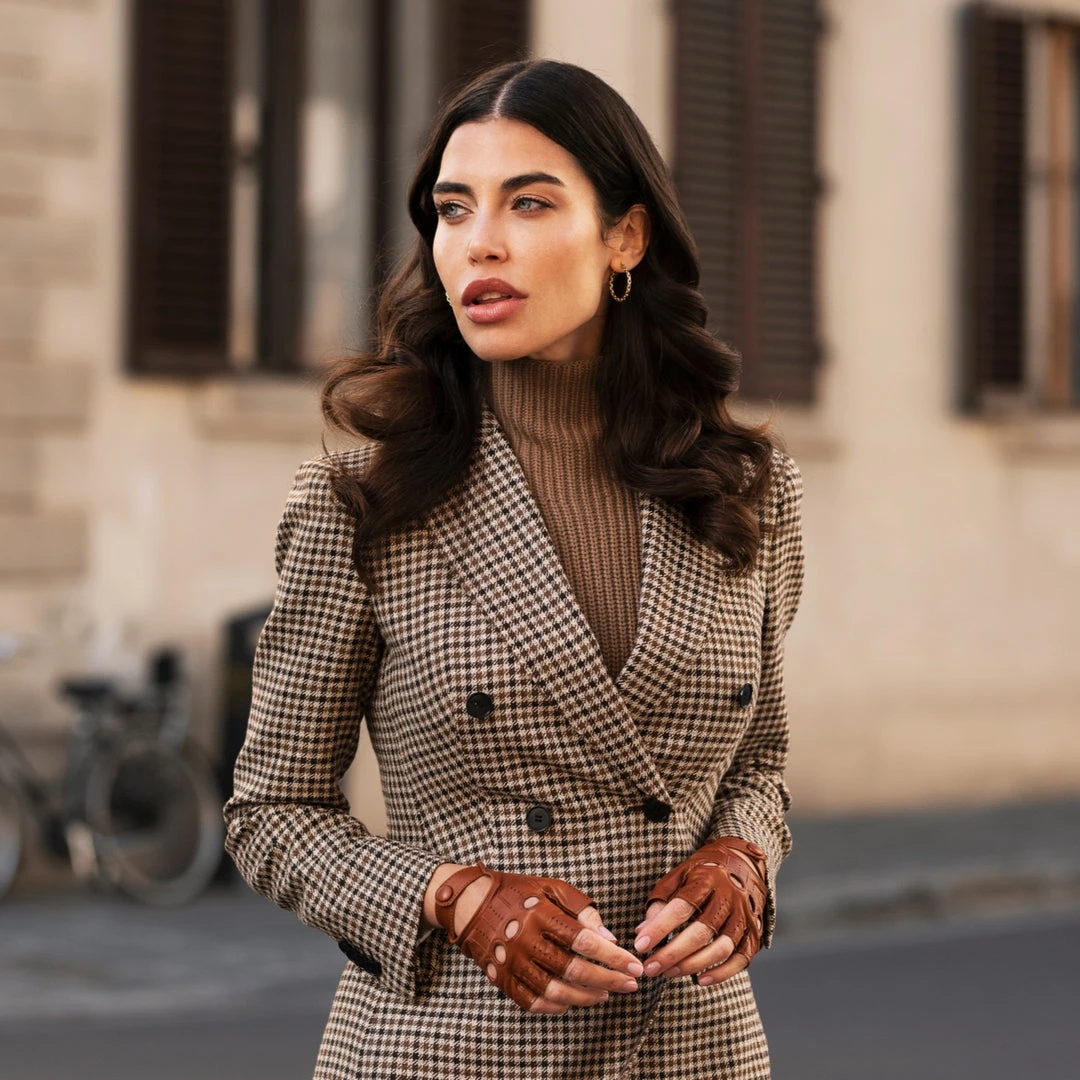 Fratelli Orsini Women's Gloves Rossana (cognac) - Lambskin Leather Driving Gloves Fratelli Orsini Women's Gloves Rossana (cognac) - Lambskin Leather Driving Gloves