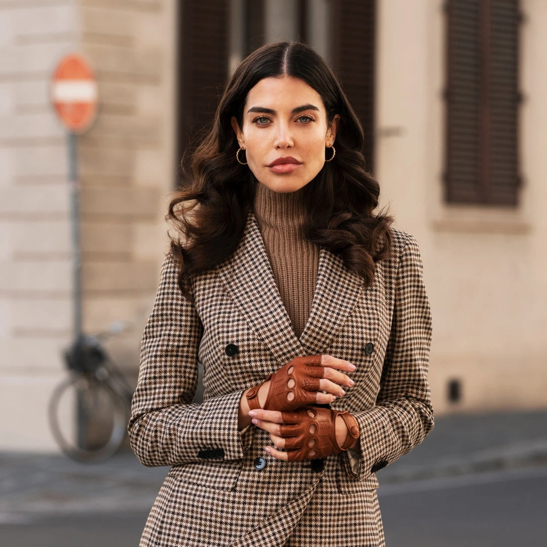 Fratelli Orsini Women's Gloves Rossana (cognac) - Lambskin Leather Driving Gloves Fratelli Orsini Women's Gloves Rossana (cognac) - Lambskin Leather Driving Gloves