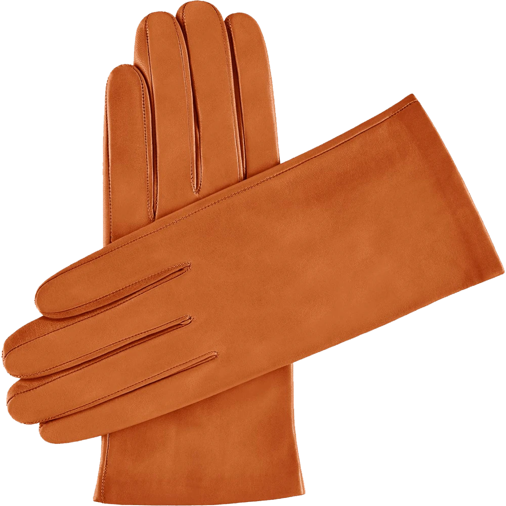 Fratelli Orsini Women's Gloves Sofia (cognac) - Lambskin Leather Gloves With Silk Lining Fratelli Orsini Women's Gloves Sofia (cognac) - Lambskin Leather Gloves With Silk Lining